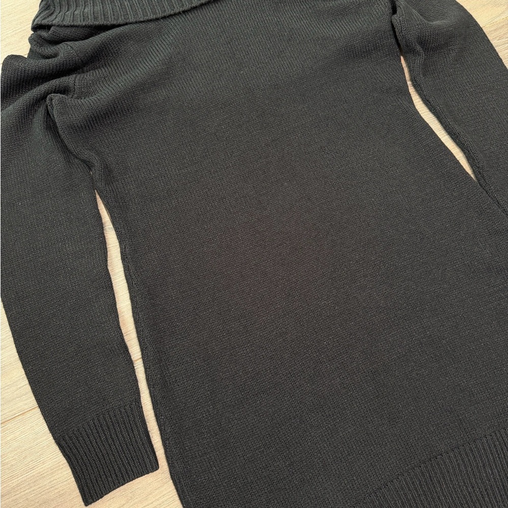 H&M Black Off-Shoulder Ribbed Knit Sweater Dress - Picture 2 of 6